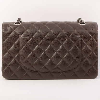 Chanel Around 2006 Made Caviar Skin Classic Flap Chain Bag 25Cm Dark Brown