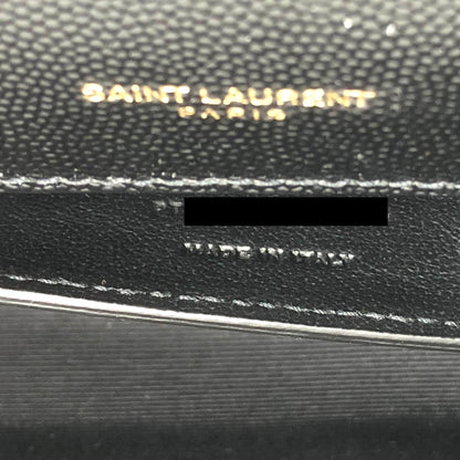 SAINT LAUREN KATE CLUTCH IN GRAIN DE POUDRE EMBOSSED LEATHER BLACK GHW