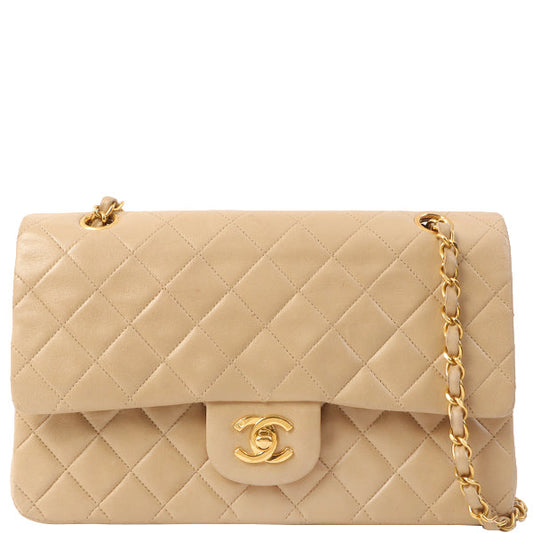 Chanel Around 1995 Made Classic Flap Chain Bag 25Cm Beige