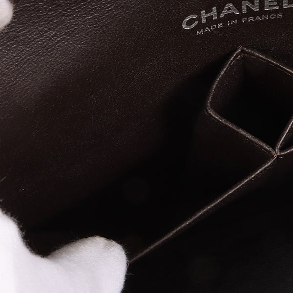 Chanel Around 2006 Made Caviar Skin Classic Flap Chain Bag 25Cm Dark Brown