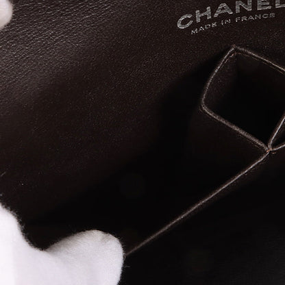 Chanel Around 2006 Made Caviar Skin Classic Flap Chain Bag 25Cm Dark Brown