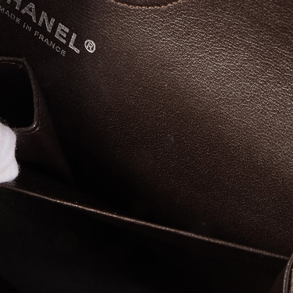 Chanel Around 2006 Made Caviar Skin Classic Flap Chain Bag 25Cm Dark Brown