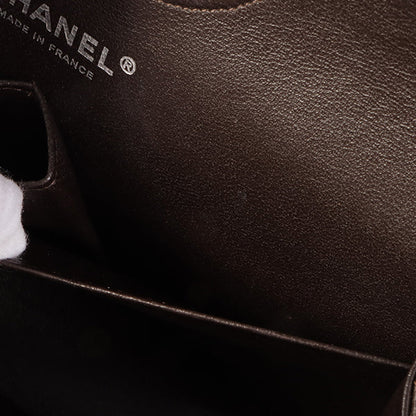 Chanel Around 2006 Made Caviar Skin Classic Flap Chain Bag 25Cm Dark Brown