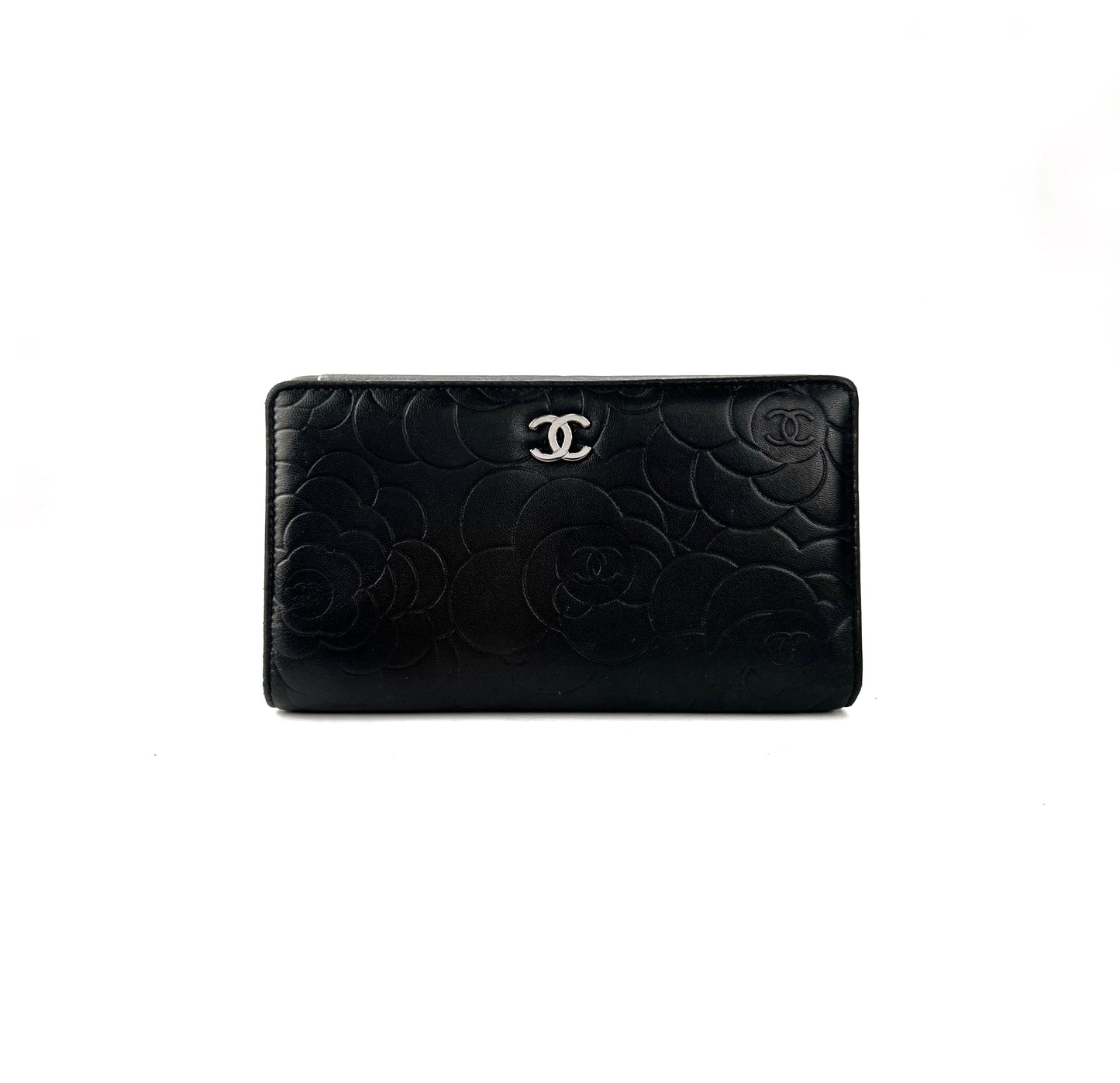 Chanel Yen Camelia Wallet Black