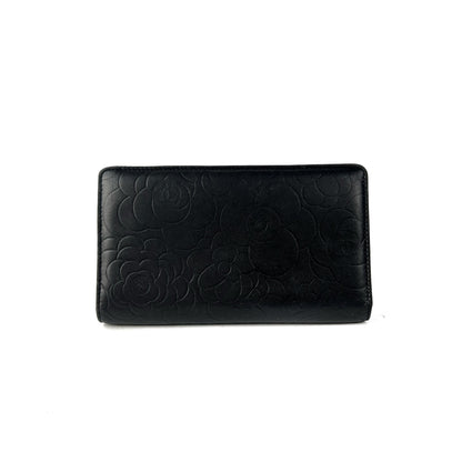 Chanel Yen Camelia Wallet Black