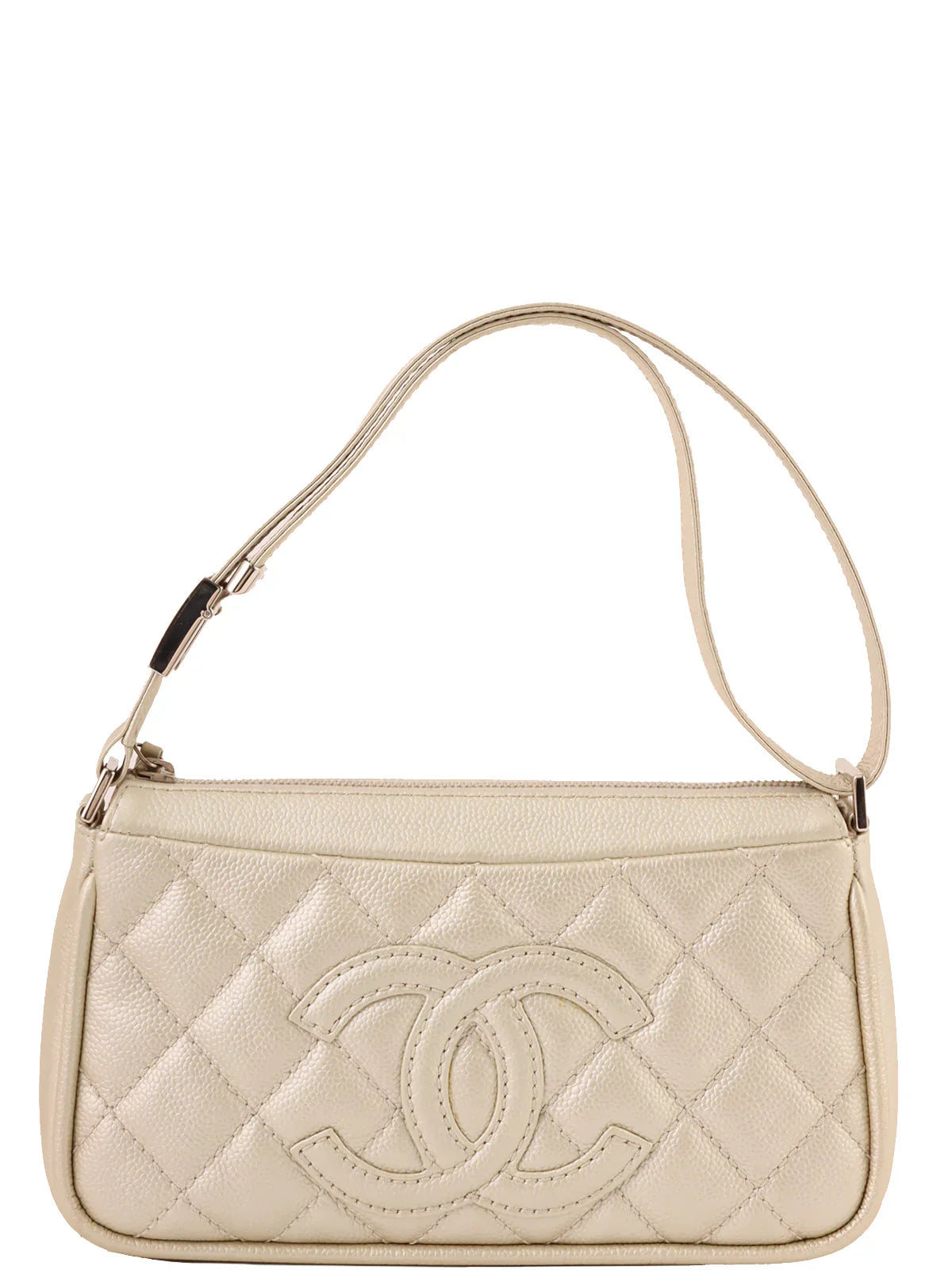 Chanel Around  Made Cc Mark Stitch Shoulder Bag Champagne Gold