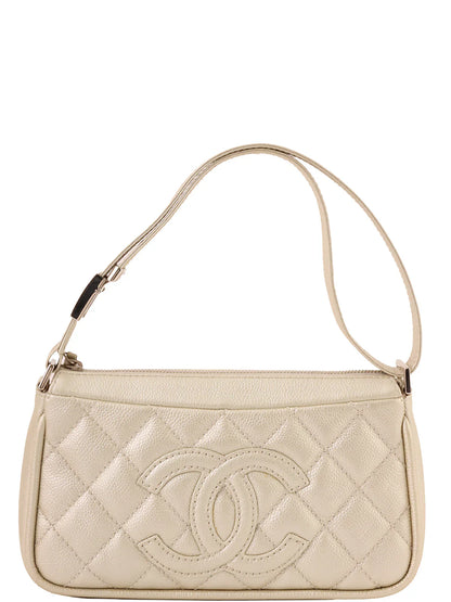 Chanel Around  Made Cc Mark Stitch Shoulder Bag Champagne Gold