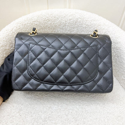 [Brand New - Full Set - May 2022] Chanel Small Classic Flap CF in Black Caviar and GHW (Model: A01113)
