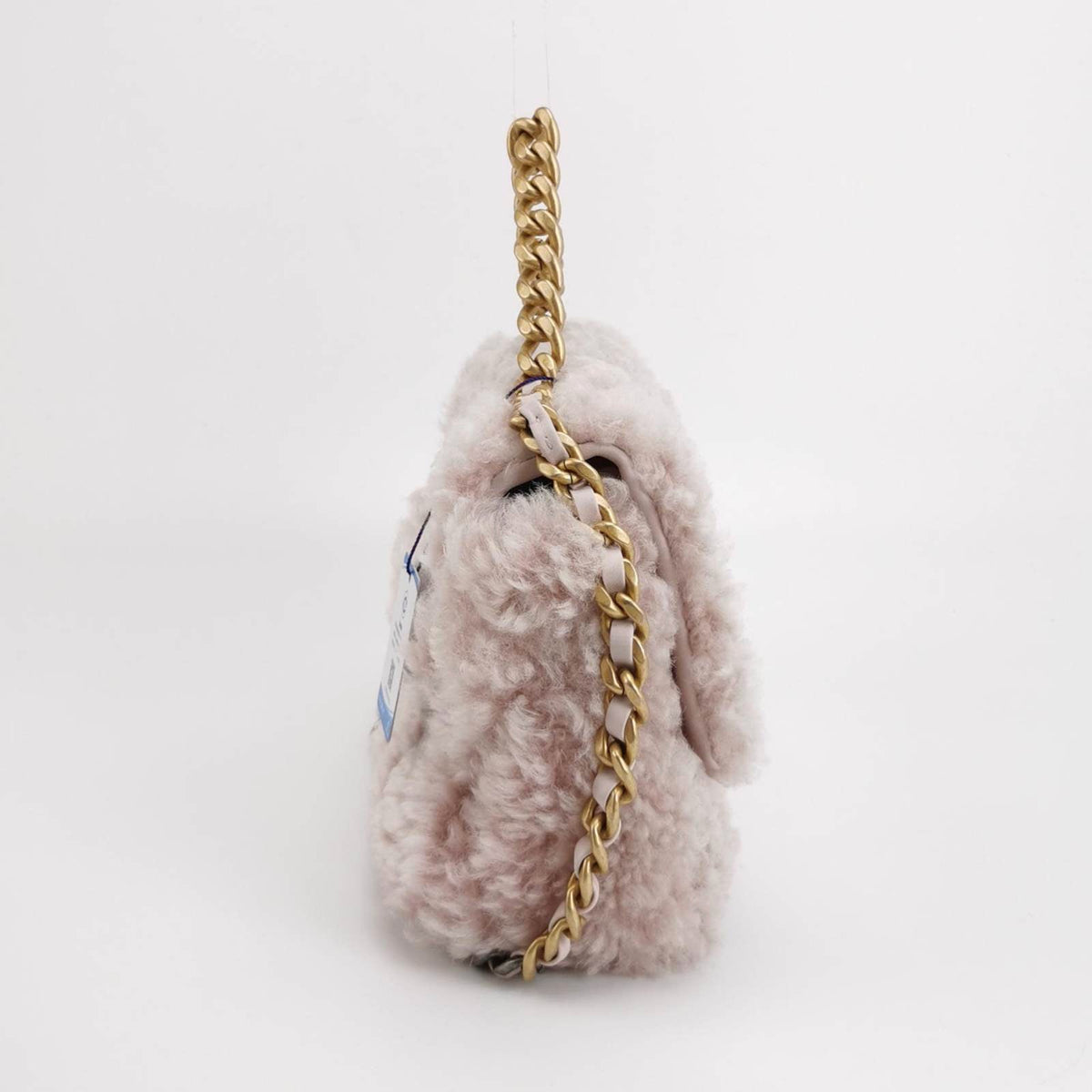 Chanel 19 Bag 2021 Small Pink Shearling Flap Bag