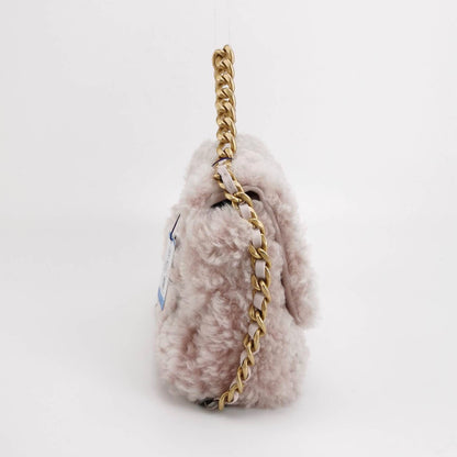 Chanel 19 Bag 2021 Small Pink Shearling Flap Bag