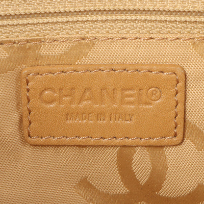 Chanel Around 2000 Made Cc Mark Plate Chain Shoulder Bag Beige
