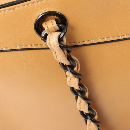 Chanel Around 2000 Made Cc Mark Plate Chain Shoulder Bag Beige