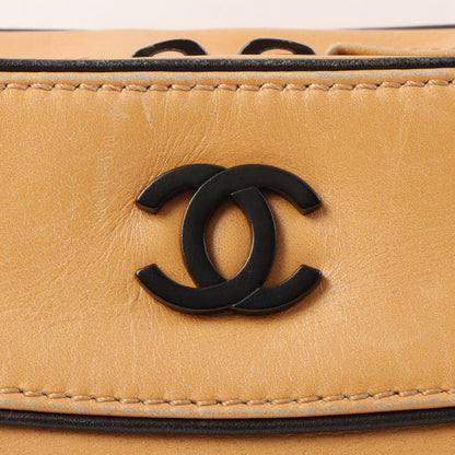 Chanel Around 2000 Made Cc Mark Plate Chain Shoulder Bag Beige
