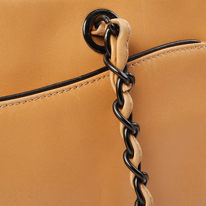 Chanel Around 2000 Made Cc Mark Plate Chain Shoulder Bag Beige