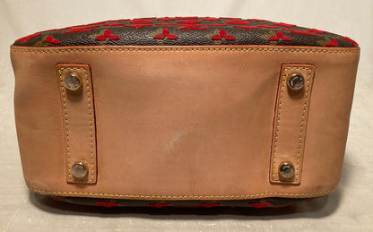 LOUIS VUITTON Limited Edition Rouge Monogram Tuffetage Deauville Cube Bag