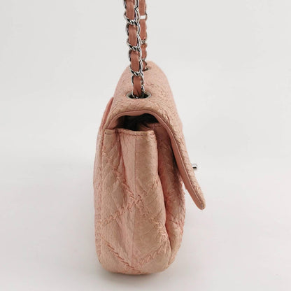 Chanel Classic Flap 2012 Medium Pink Snake Skin