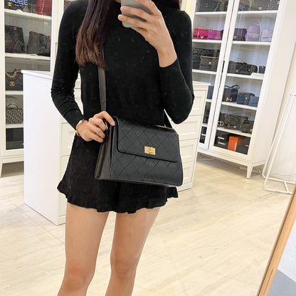 Chanel Vintage 2.55 Reissue Trapezoid in Black Lambskin and GHW