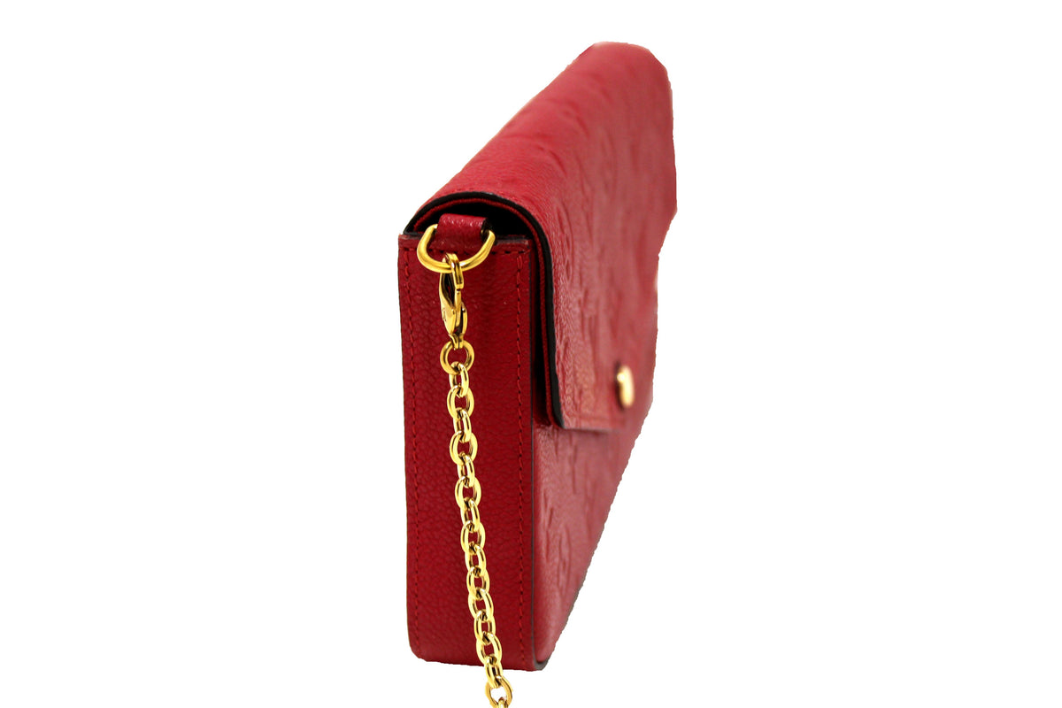 Louis Vuitton Red Monogram Empreinte Leather Felicie Pochette Bag