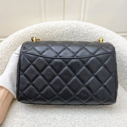 Chanel 25P Seasonal Small / Mini Flap Bag in Black Caviar and AGHW (Model: AS5240)