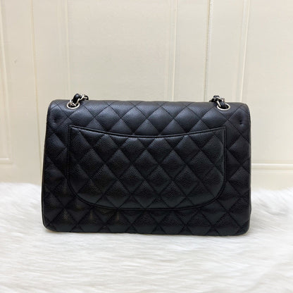 [Full Set - 2018] Chanel Jumbo Classic Flap DF in Black Caviar and SHW