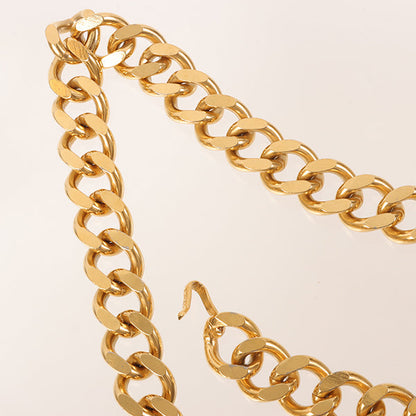 CHANEL 1995 Made Logo Plate Cc Mark Coin Charm Chain Belt