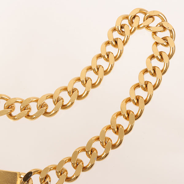 CHANEL 1995 Made Logo Plate Cc Mark Coin Charm Chain Belt