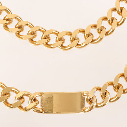 CHANEL 1995 Made Logo Plate Cc Mark Coin Charm Chain Belt
