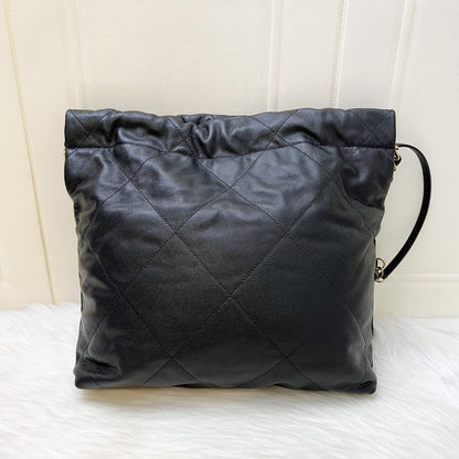 Chanel 22 Small Hobo Handbag in Black Caviar and GHW (Model: AS3260)