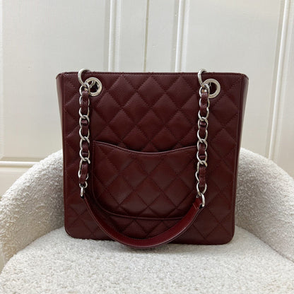 Chanel Petite Shopping Tote PST in Burgundy Red Caviar and SHW