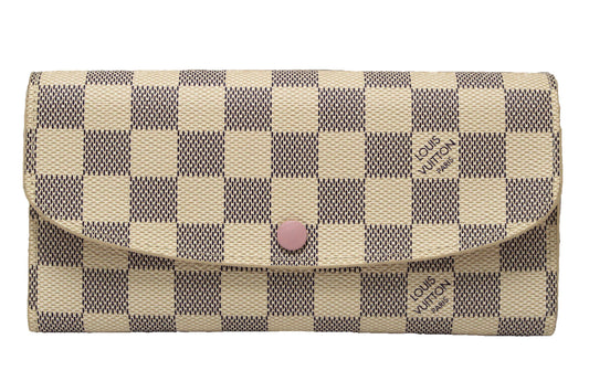 New Louis Vuitton Damier Azur Canvas Emilie Flap Wallet