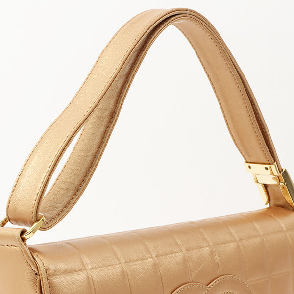 Chanel 2002 Made Big Coco Mark Stitch 2 Way Bag Bronze