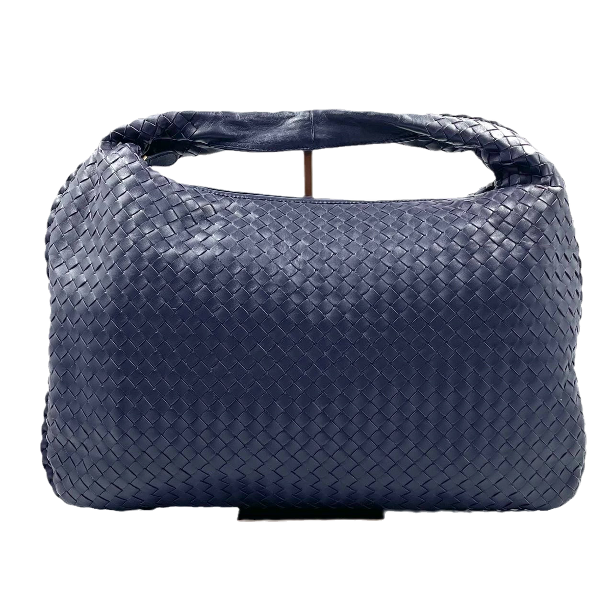 Bottega Veneta Hobo Bag Medium Navy Lambskin leather Mint Condition