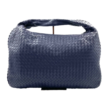 Bottega Veneta Hobo Bag Medium Navy Lambskin leather Mint Condition