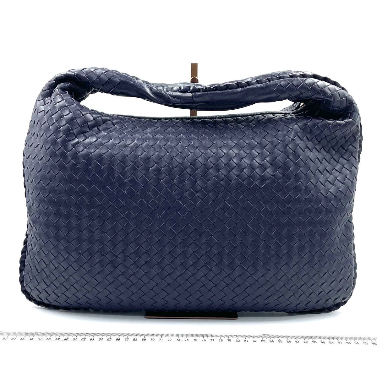 Bottega Veneta Hobo Bag Medium Navy Lambskin leather Mint Condition