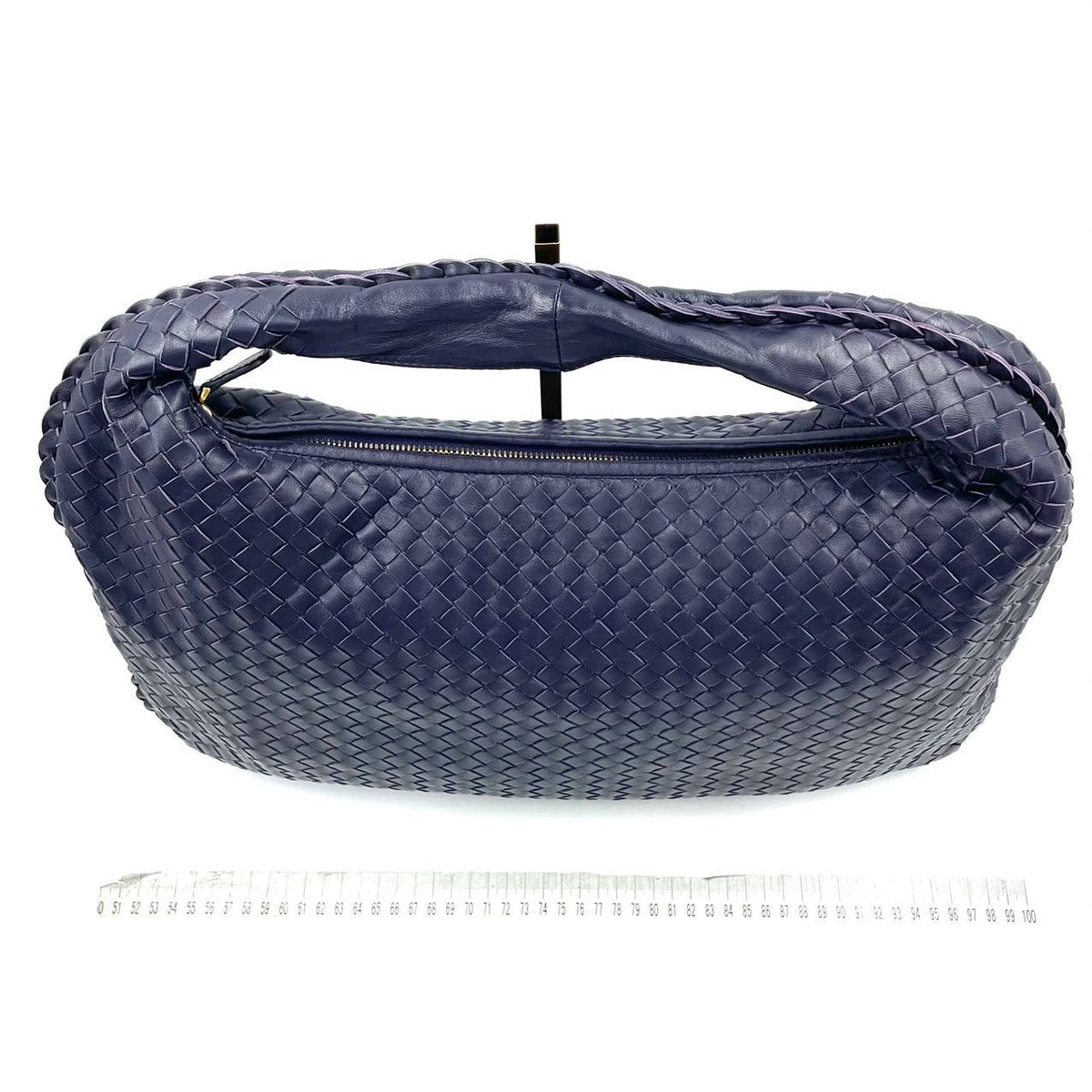 Bottega Veneta Hobo Bag Medium Navy Lambskin leather Mint Condition
