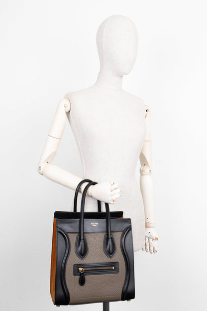CÉLINE Luggage Tricolor Micro Grey Yellow