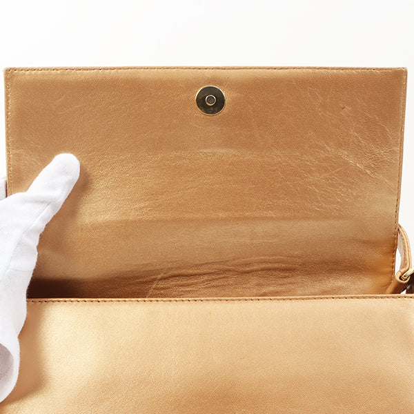 Chanel 2002 Made Big Coco Mark Stitch 2 Way Bag Bronze