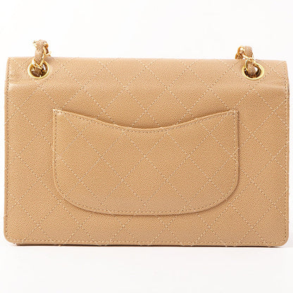 Chanel Around 1998 Made Caviar Skin Turn-Lock Shoulder Bag Beige