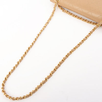 Chanel Around 1998 Made Caviar Skin Turn-Lock Shoulder Bag Beige