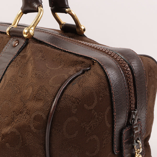 Celine C Sulky Pattern Boston Bag Brown