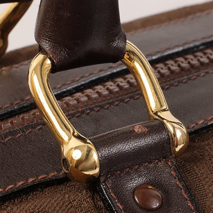 Celine C Sulky Pattern Boston Bag Brown
