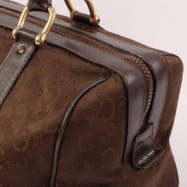 Celine C Sulky Pattern Boston Bag Brown