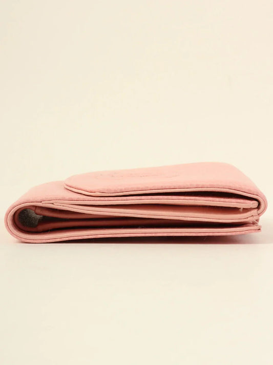 CHANEL Around 2004 Made Caviar Skin Cc Mark Stitch Wallet Pink