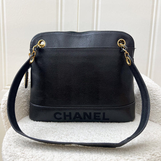 Chanel Vintage Tote Bag in Black Caviar and GHW