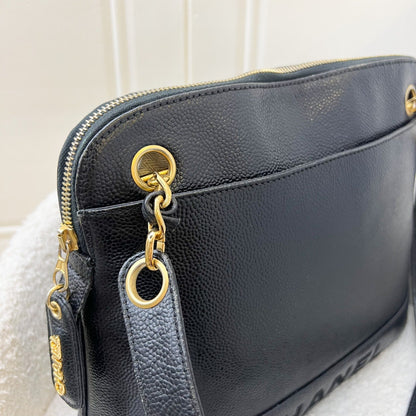 Chanel Vintage Tote Bag in Black Caviar and GHW