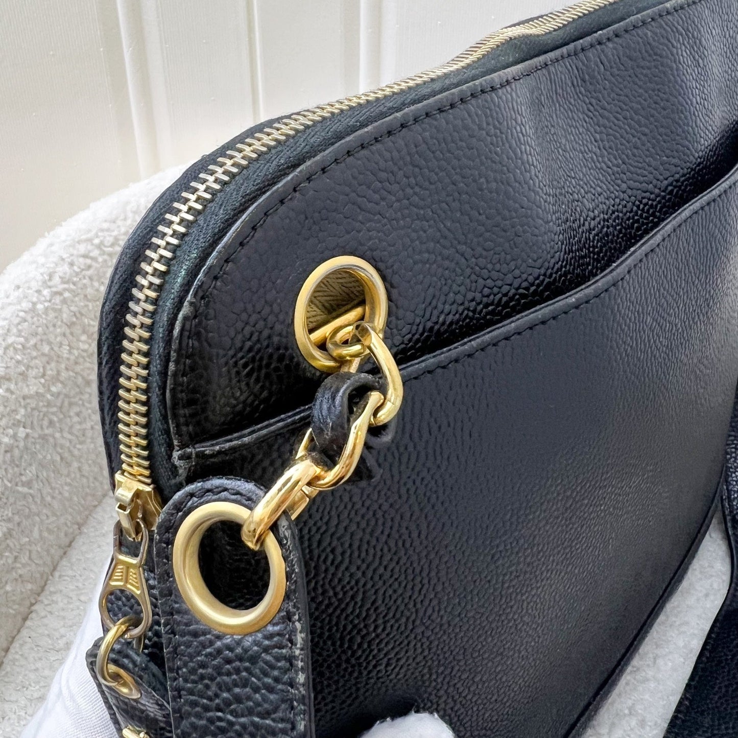 Chanel Vintage Tote Bag in Black Caviar and GHW