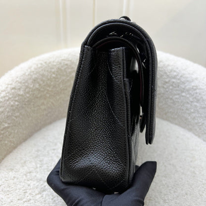 Chanel Medium Classic Flap CF in Black Caviar and SHW (Model: A01112)