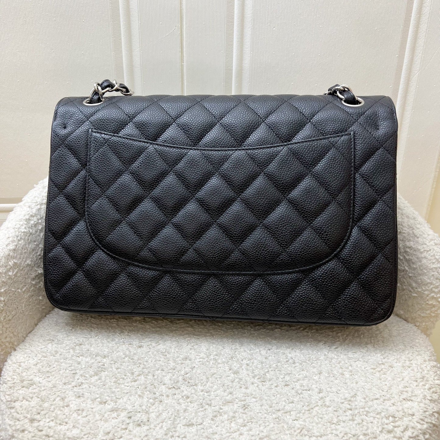 Chanel Jumbo Classic Flap CF in Black Caviar and SHW