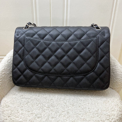 Chanel Jumbo Classic Flap CF in Black Caviar and SHW