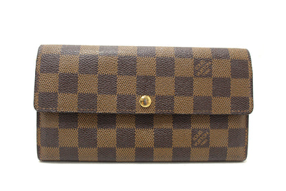 Louis Vuitton Damier Ebene Canvas Sarah Long Wallet